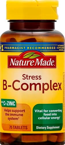 Immune 75 75 Nature Made Stress B Complex with Vitamin C and Zinc, B Complex Vitamins for Women and Men, Support