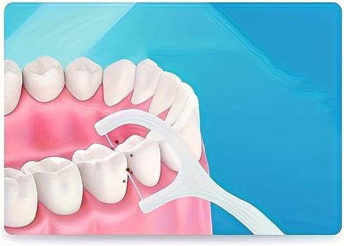 Rconisi (50) Ultra-fine Disposable Dental Floss Sticks. Smooth Thin Floss Thread, Effective Oral Care.