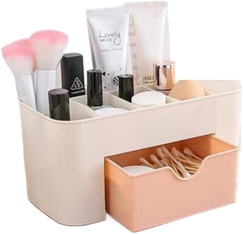 Large Capacity Makeup Organizer for Bathroom Bedroom, Cosmetic Storage Box with Drawers, Desktop Makeup Container for