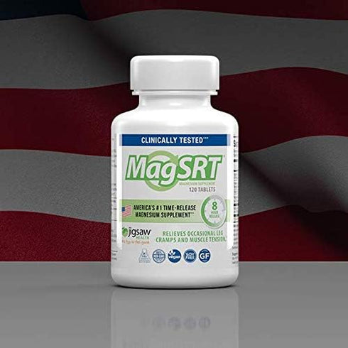 Jigsaw Health MAG SRT - Magnesium Supplement with Vitamin B6, Folate & B12, 120 Tablets
