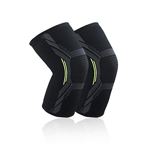 2 Pack Compression Knee Brace for Men & Women, Knee Support for Running, Pain Relief, Workout, Black XX-Large