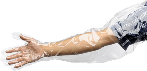 50pcs Disposable Long Plastic Gloves - Veterinary Insemination Gloves, Full Arm Long Sleeve