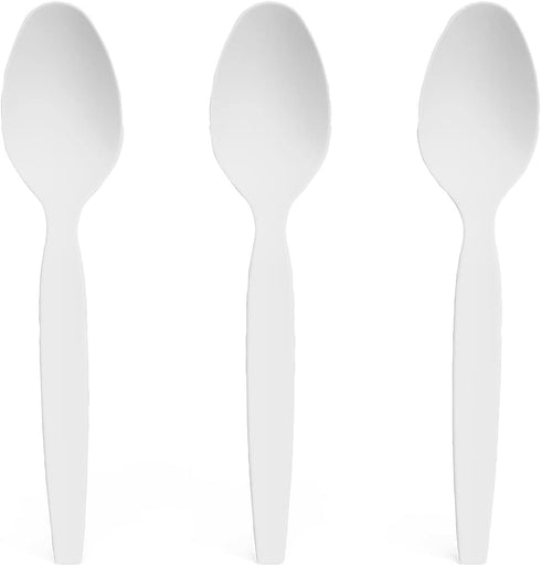Perk Polystyrene Spoon, Heavy-Weight, White, 100/Pack (PK56405)