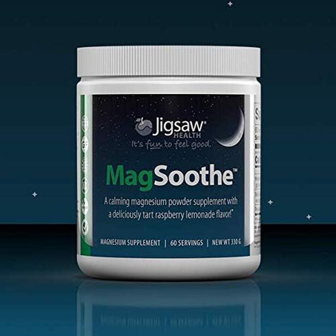 Jigsaw Health MagSoothe, Fast-Acting Calming Magnesium Glycinate Powder Supplement, 60 Servings