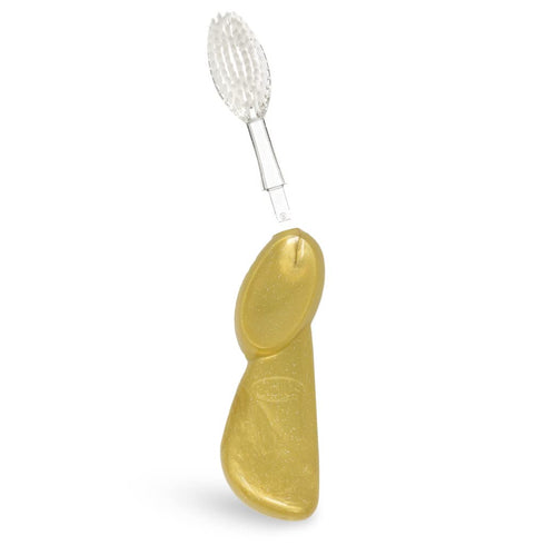 RADIUS Toothbrush Big Brush with Replaceable Head, Left Hand, Soft in Gold, BPA Free and ADA Accepted, Designed