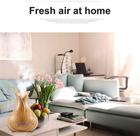 UVUBXT 14 Essential Oil Diffuser Tulip Light Wood Diffuser LED Advanced Cool Mist Humidifier Color LED Night Light
