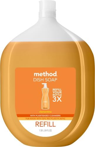Method Gel Dish Soap Refill, 54 Fl Oz, Clementine, Biodegradable Formula