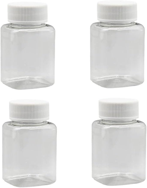5 Pcs 80ml Empty Plastic Pill Bottles, Clear Pill Dispenser Containers for Solid Powder and Liquid Sample Storage