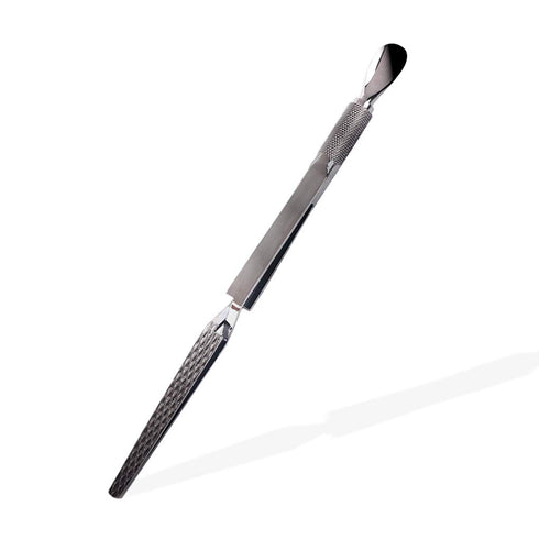 SILPECWEE 1Pc Metal Nail Cuticle Pusher, C Curve Nail Pinching Clips, Multi-Function Manicure Tools