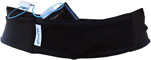 Insulin Pump Holder Waist Belt for Kids, Breathable Soft Fabric with Mesh for Easy Viewing, Black.