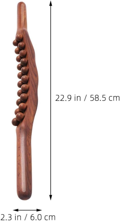 Wooden Massage Stick Self-Care Tool Compact Wood Massager for Home Travel Enhances Blood Flow Lymphatic Circulation