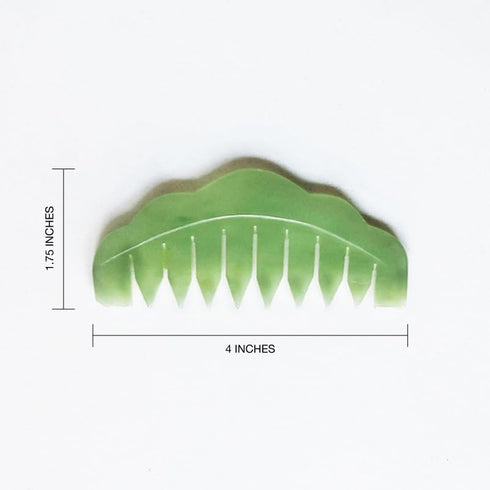 Natural Jade Comb for Head Massage, Guasha Stone Scraping Hair Comb, Scalp Care Tool for Relaxation Therapy