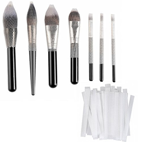 40 pcs Makeup Brushes Pen Guard Protector Set Reusable Expandable Mesh Cover(Not include Brushes)
