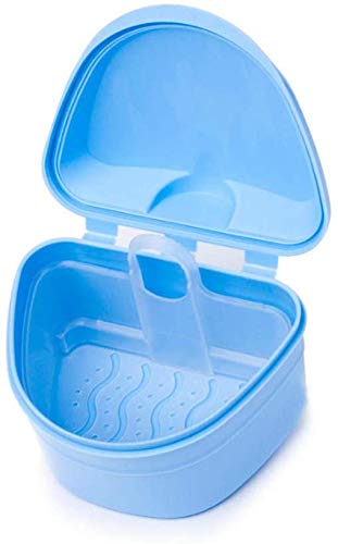 Y-Kelin Denture Bath Box and Brush Cleaner Set for Dentures & Retainers (Pink)