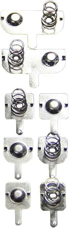 Unifizz Metal AA Battery Spring Plate Set, Positive Negative Plate, 10 Pcs, 27 x 12MM Nickeling Plate, Silver