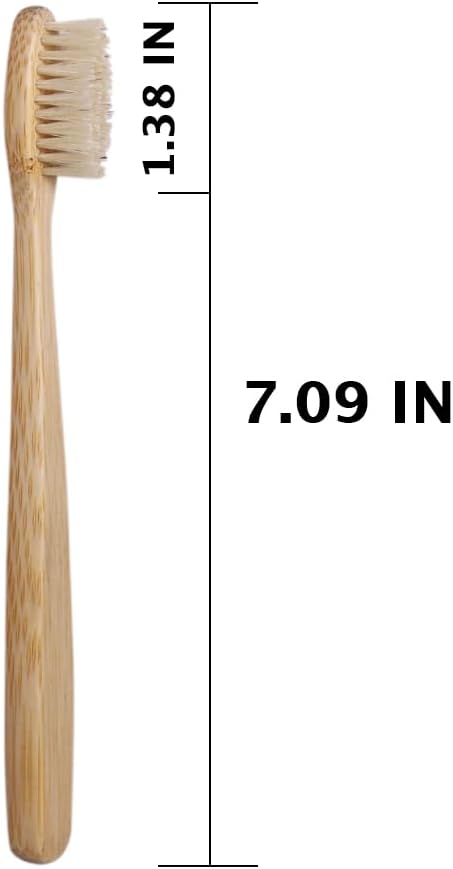 Bamboo Toothbrush with Medium Boar Bristles, Natural Toothbrush, Environmentally Friendly (8 Pieces)