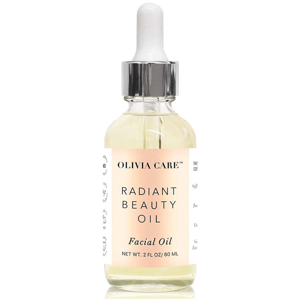Olivia Care Facial Oil, 2 FL OZ, Infused with Argan, Safflower, Vitamin E & Geranium, Hydrating Anti-aging
