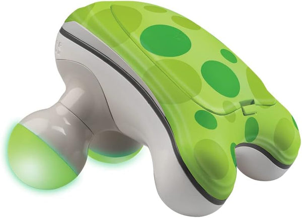 HoMedics Ribbit Mini Handheld Massager, Vibrating Electric Massager, Comfort Grip, LED Light, Batteries Included,
