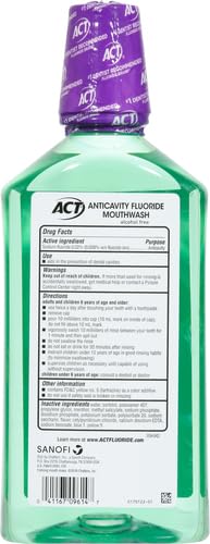 ACT Total Care Zero Alcohol Anticavity Fluoride Mouthwash - 33.8 fl. oz. Fresh Mint