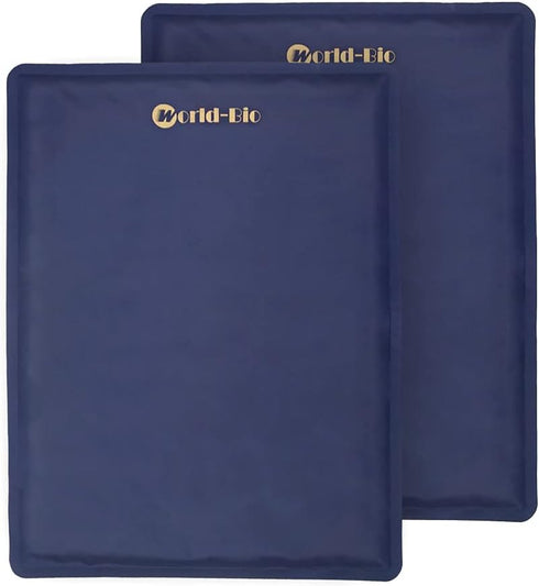 Large Gel Ice Pack 2 Pack for Injuries, Reusable Flexible Hot Cold Therapy Pad for Pain Relief