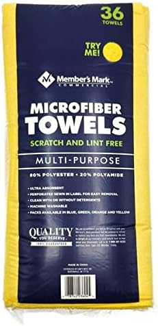 MEMBERS MARK 16" 16" 36 Count Member's Mark x Microfiber Towels, (Yellow)