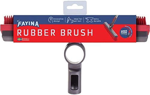 Premium Rubber Floor Brush with Squeegee - 11.5 Inches Pet Hair Remover for Carpets & All Surfaces (Attachment Only)