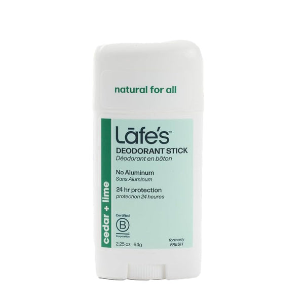 Lafe's Natural Deodorant Stick, 2.25oz, Aluminum Free, Cedar & Lime, 24-Hour Protection