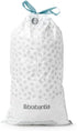 Brabantia PerfectFit Trash Bags, Size O/8 Gal, Thick Plastic Trash Can Liners with Drawstring Handles, 40 Bags
