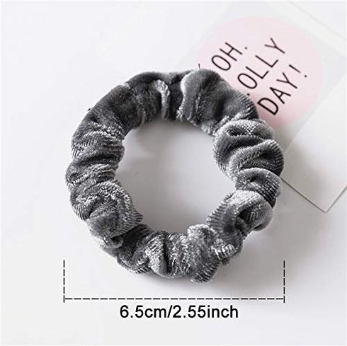 KINGMAS 10 Pcs Velvet Hair Ties Scrunchies, Elastic Flannelette Hair Bands for Women