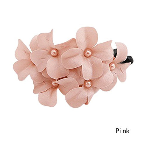 LOVEF3 Pcs Fashion Handmade Women Girl Flower Banana Barrette Hair Clip, 11.5 * 6 CM, Black Pink Navy