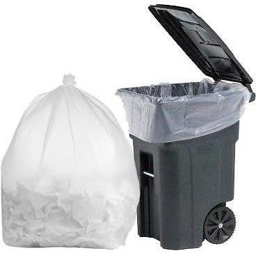 100 Gallon Garbage Bags (Clear, 1.3 Mil, 10 Bags) - 67x79 Size for Heavy Duty Use