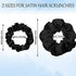 WILLBOND 24 Pieces Satin Hair Scrunchies, Silky Elastic Bands, Skinny Solid Hair Ties for Women, 2 Sizes (Black)