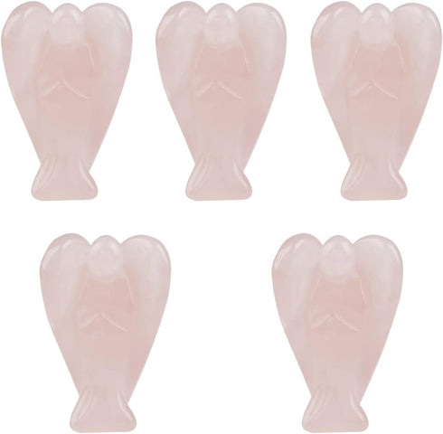 mookaitedecor Set of 5 Assorted Crystal Angel Figurines, 1.5 inch Mini Guardian Angel Statue for Home Decoration