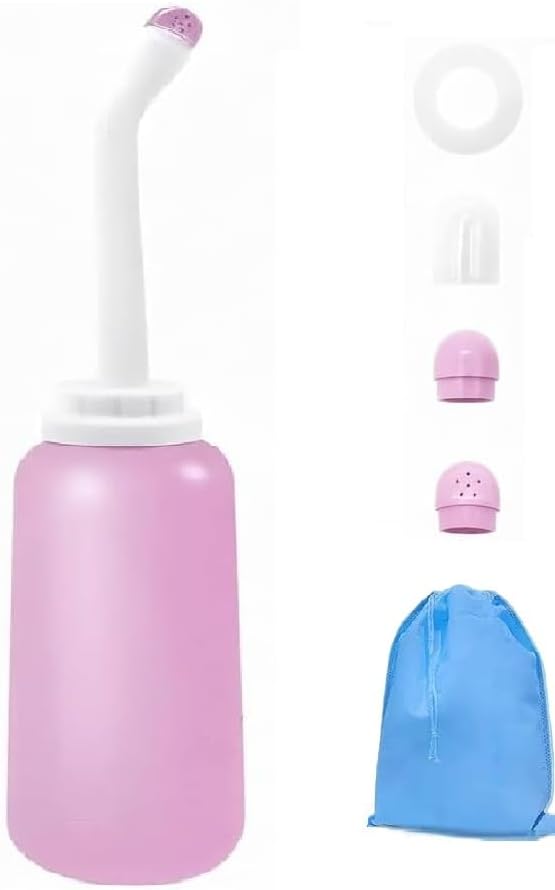 Pine shine Peri Bottle for Postpartum Care 500ml Portable Travel Bidet with Angled Nozzle