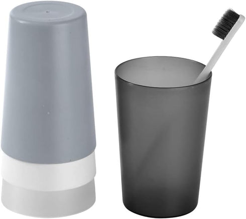 Namzi 2 Cup,2.36 2.36 4.5inch White Frosted Mouthwash Cups Pcs,Simple Design Toothbrush * *