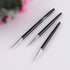 Nail Art Liner Brushes, 3PCS Metal Handle UV Gel Painting Nail Art Design Brush, 7mm/9mm/11mm