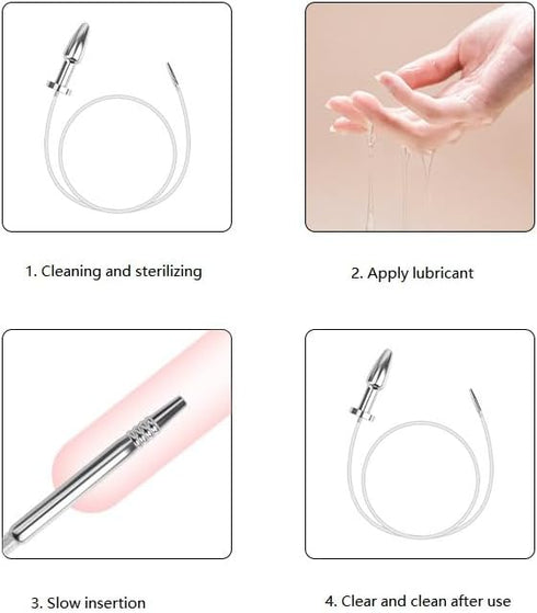 Urethral Dilator with Smooth Double Head Stainless Steel Penis Plug Adult Sex Toys - Catheters & Sounds Sounding Rods