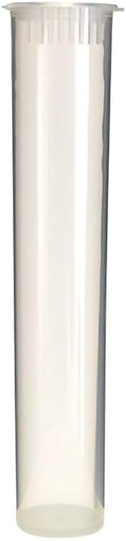 W Gallery 10 Clear 116mm OPEN CAP Pop Top Tubes, Airtight Smell Proof Containers for Pills Herbs Flowers Supplements