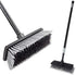 LandHope Heavy Duty Adjustable Long Handled Deck Broom, Hard Bristle Scrub Brush for Outdoor Garage