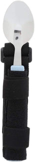Adaptive Spoon with Universal Adjustable Hand Cuff Utensil Holder, Daily Living Aid for Elderly & Disabilities