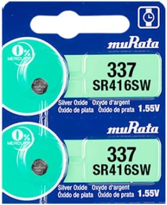 Murata 337 SR416SW Battery 1.55V Silver Oxide Watch Button Cell - Replaces Sony