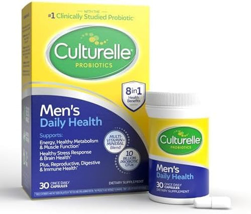 Culturelle Daily Health 8-in-1 Probiotic and Multivitamin for Men, 30 Count for Digestive Health & Immune Support
