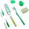Orthodontic Oral Care Kit for Braces, Includes Toothbrush, Dental Floss, Wax, and Travel Case (Green)