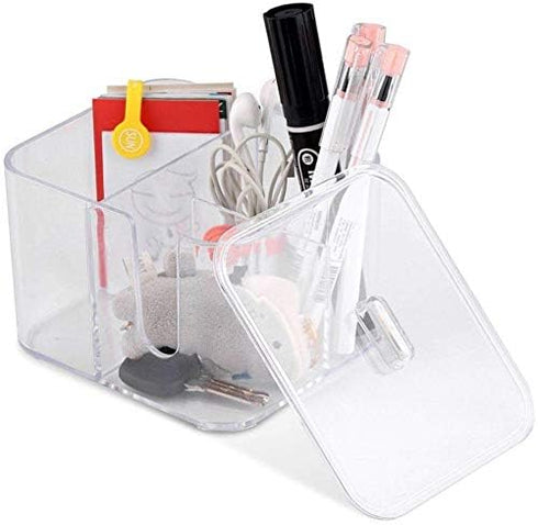 SUNFICON Cotton Swab Balls Box, Cotton Pads Holder Organizer, Acrylic Crystal Clear Canister