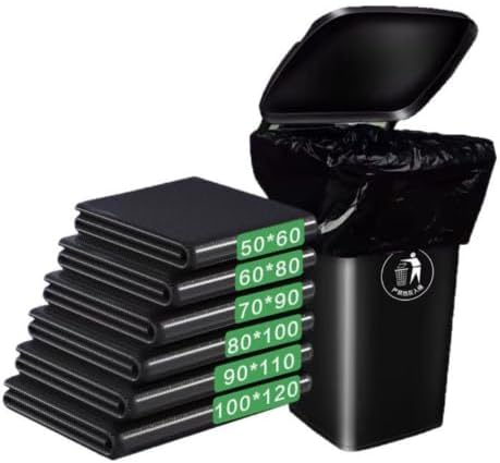 Uieogio 55-60 50 Count, 47x55 Inches (120x140cm) Gallon Heavy Duty Trash Bags - Extra Thick & Leak-Proof Contractor