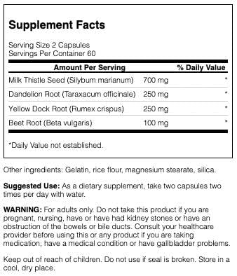 Swanson Milk Thistle, Dandelion & Yellow Dock - Herbal Liver Support Supplement - Natural Supplement Helping to Maintain Overall Health & Wellbeing - (120 Capsules) 1 Pack