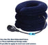 Upgraded Premium Flannel Inflatable Cervical Neck Traction Pillow - Pain Relief Collar (for Adults, Dark Blue)
