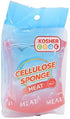 Meat Red Dishwashing Sponges - Multifunctional Absorbent Cleaning Cellulose Scrub and Scouring Pad - Durable and Soft - Color Coded Home and Kitchen Accessories by The Kosher Cook by The Kosher Cook
