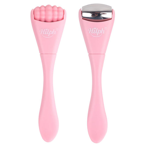 Hilph Mini Ice Roller for Face & Eyes, Face Eye Massager Roller Set for Puffiness Relief, Metal Facial Ice Roller