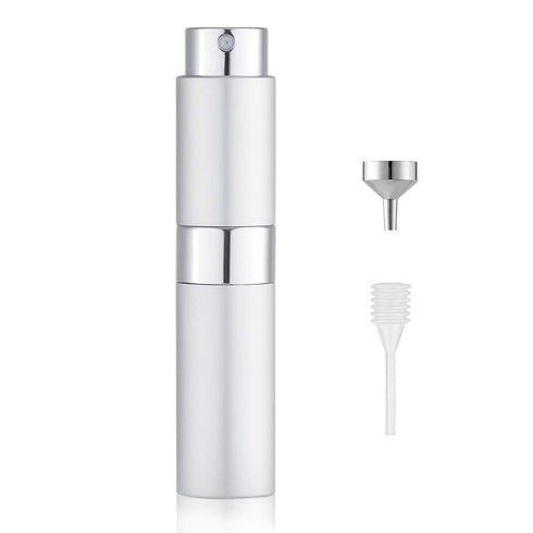 LISAPACK 8ML Atomizer Perfume Spray Bottle | Travel, Empty Refillable Cologne Dispenser, Portable Sprayer (Silver)